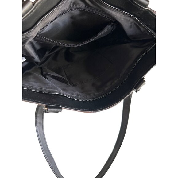 Vintage Brown Patchwork Leather Shoulder Bag With Multiple Zipper Pockets - Picture 3 of 8